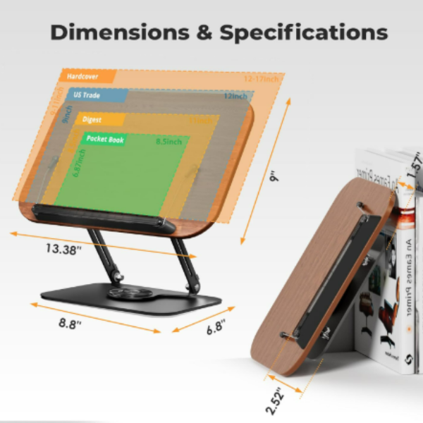 Lectora by Luminook™ - 360° Book & Tablet Stand